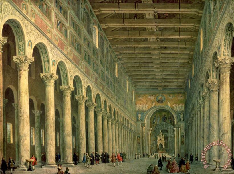 Giovanni Paolo Panini Interior Of The Church Of San Paolo Fuori Le Mura Art Painting