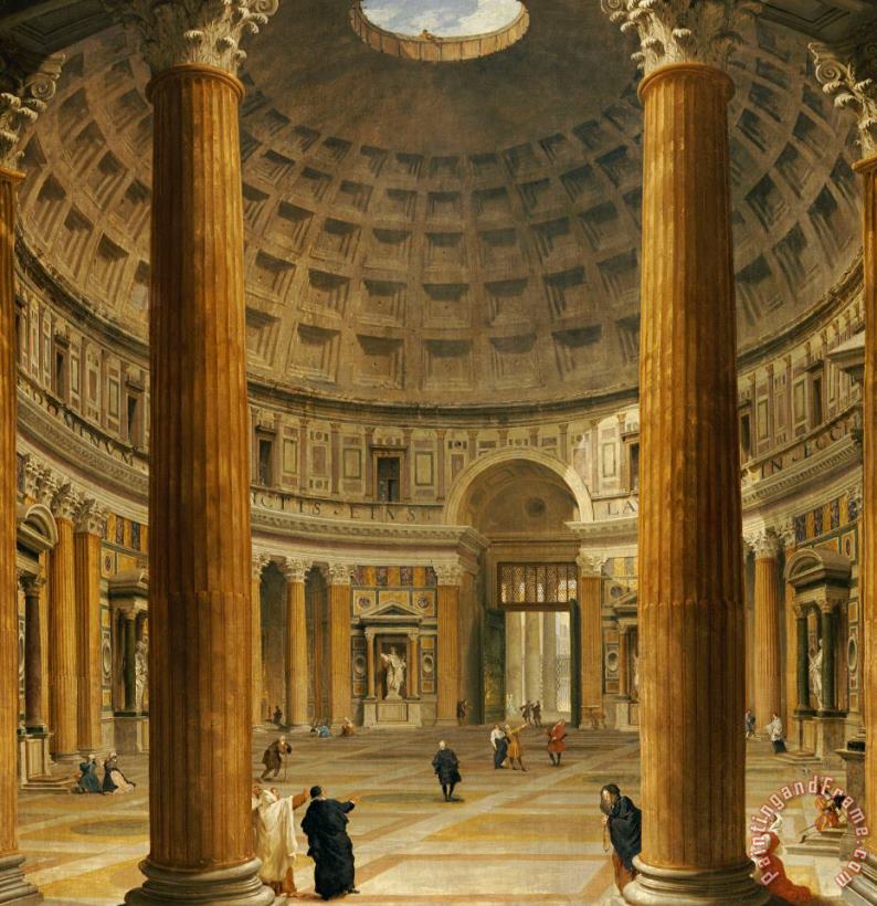 Giovanni Paolo Panini The Interior Of The Pantheon Art Painting