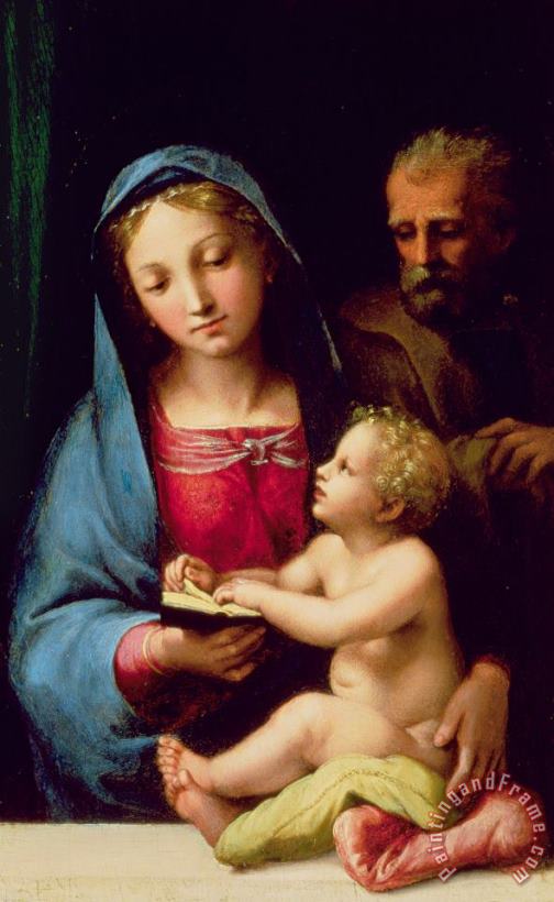 Holy Family painting - Giulio Romano Holy Family Art Print