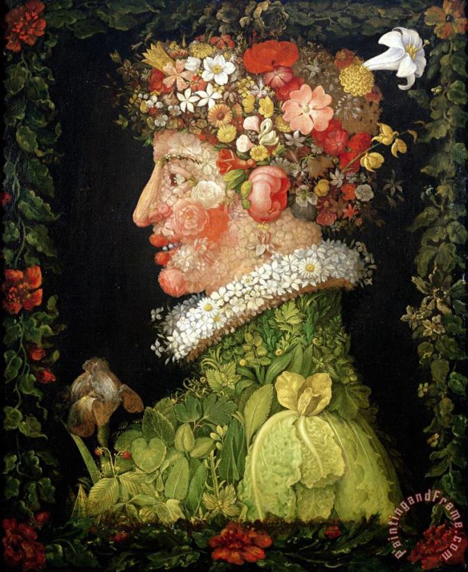 Spring, From a Series Depicting The Four Seasons painting - Giuseppe Arcimboldo Spring, From a Series Depicting The Four Seasons Art Print