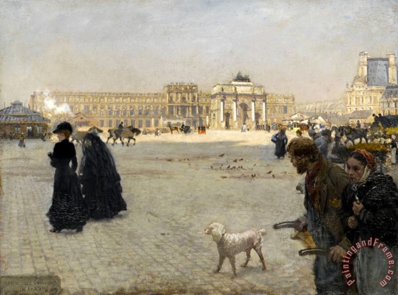 Giuseppe De Nittis La Place Du Carrousel : Ruines Des Tuileries En 1882 Art Print