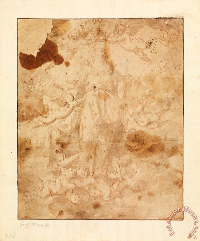 Giuseppe Marullo Study for The Ascension of The Virgin Art Painting