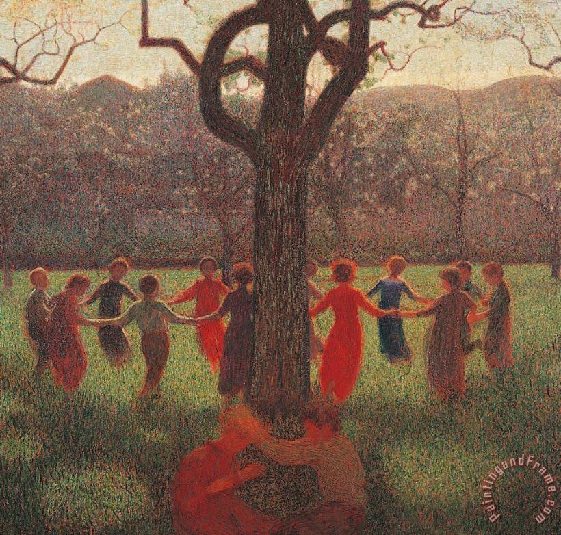 Ring-around-the-rosey painting - Giuseppe Pelizza da Volpedo Ring-around-the-rosey Art Print