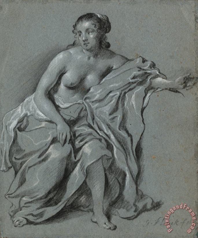 Sitting Female Nude painting - Govaert Flinck Sitting Female Nude Art Print