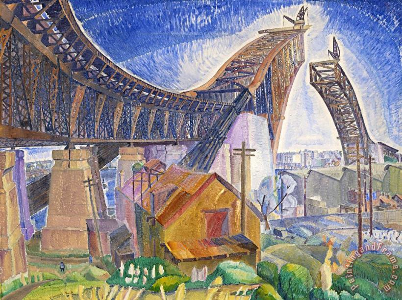 The Bridge in Curve painting - Grace Cossington Smith The Bridge in Curve Art Print