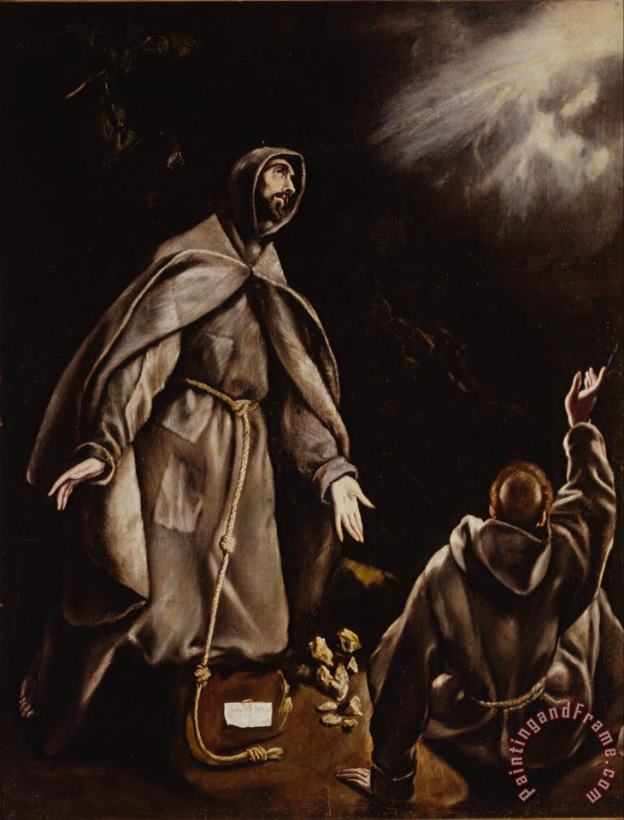 Saint Francis in Ecstasy painting - Greco, El And Workshop Saint Francis in Ecstasy Art Print