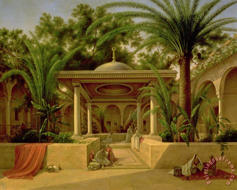 The Khabanija Fountain in Cairo painting - Grigory Tchernezov The Khabanija Fountain in Cairo Art Print