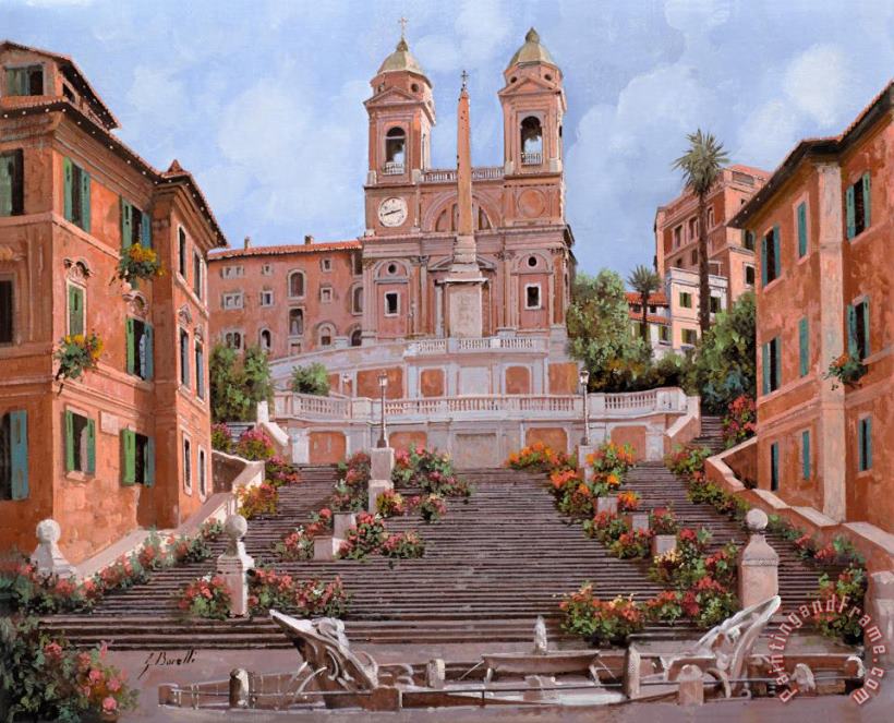 Rome-Piazza di Spagna painting - Collection 7 Rome-Piazza di Spagna Art Print
