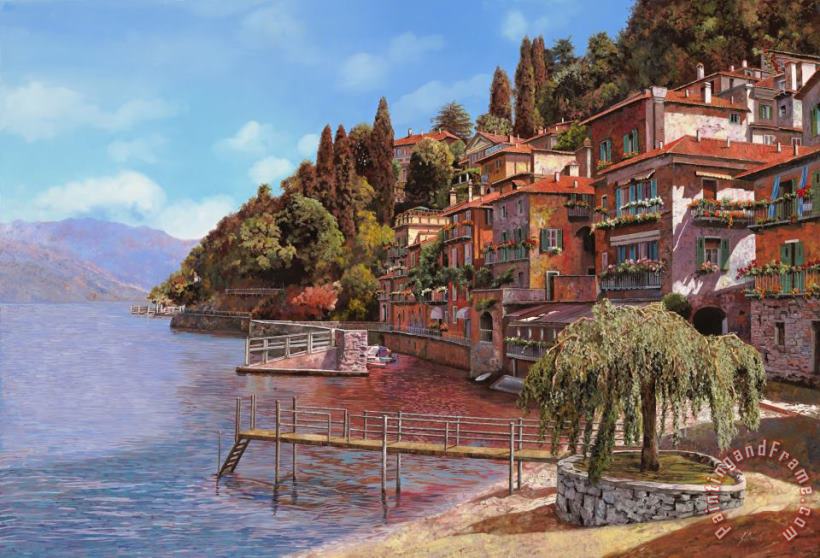 Varenna on Lake Como painting - Collection 7 Varenna on Lake Como Art Print