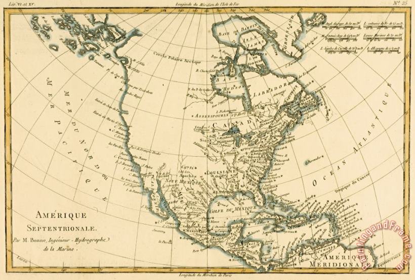 Antique Map of North America painting - Guillaume Raynal Antique Map of North America Art Print