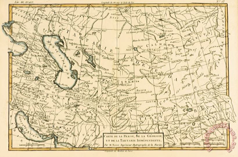 Map of Persia painting - Guillaume Raynal Map of Persia Art Print