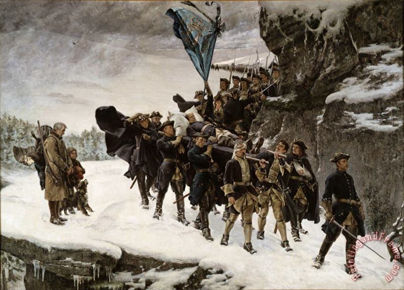 Bringing Home The Body of King Karl XII of Sweden painting - Gustaf Cederstrom Bringing Home The Body of King Karl XII of Sweden Art Print