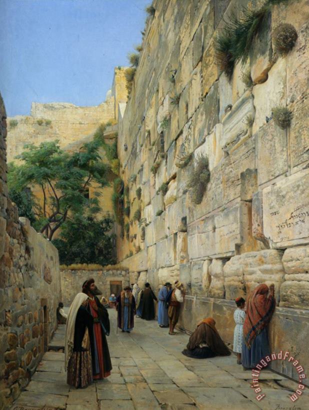 The Wailing Wall Jerusalem painting - Gustav Bauernfeind The Wailing Wall Jerusalem Art Print
