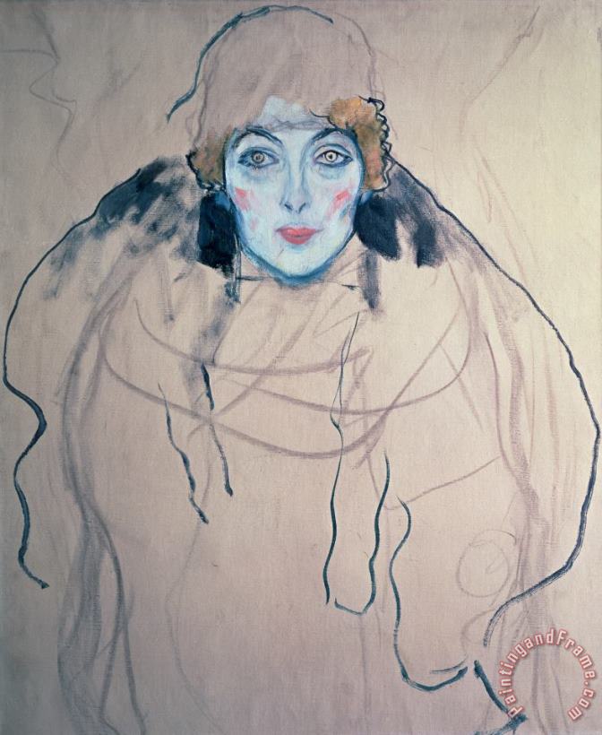 Gustav Klimt Head of a Woman Art Print