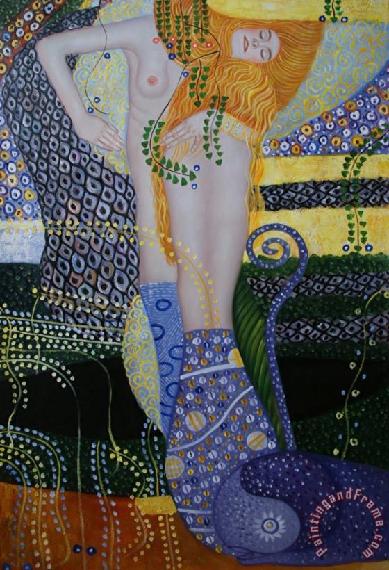 Gustav Klimt Sea Serpents Art Painting