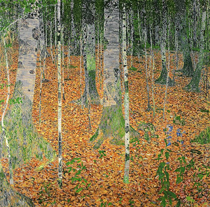Gustav Klimt The Birch Wood Art Painting