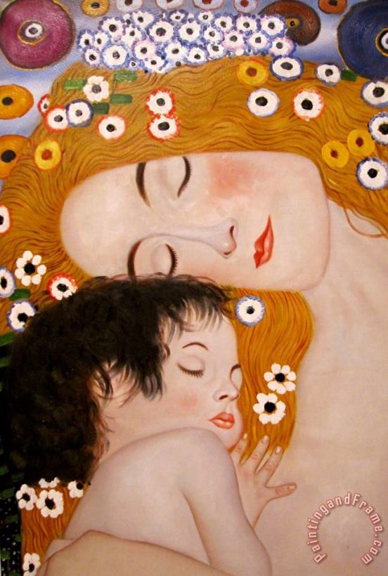 Gustav Klimt Three Ages of Woman Mother And Child (detail) Art Painting