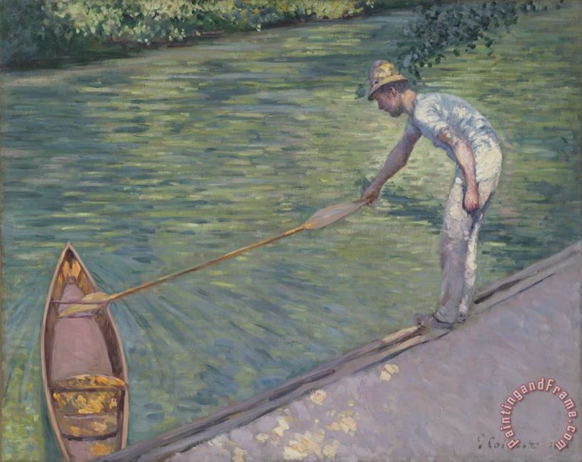 A Man Docking His Skiff painting - Gustave Caillebotte A Man Docking His Skiff Art Print