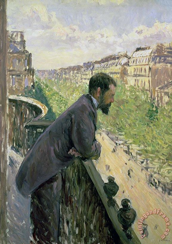 Gustave Caillebotte Man On A Balcony Art Painting