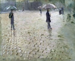 Gustave Caillebotte - Study for a Paris Street Rainy Day painting