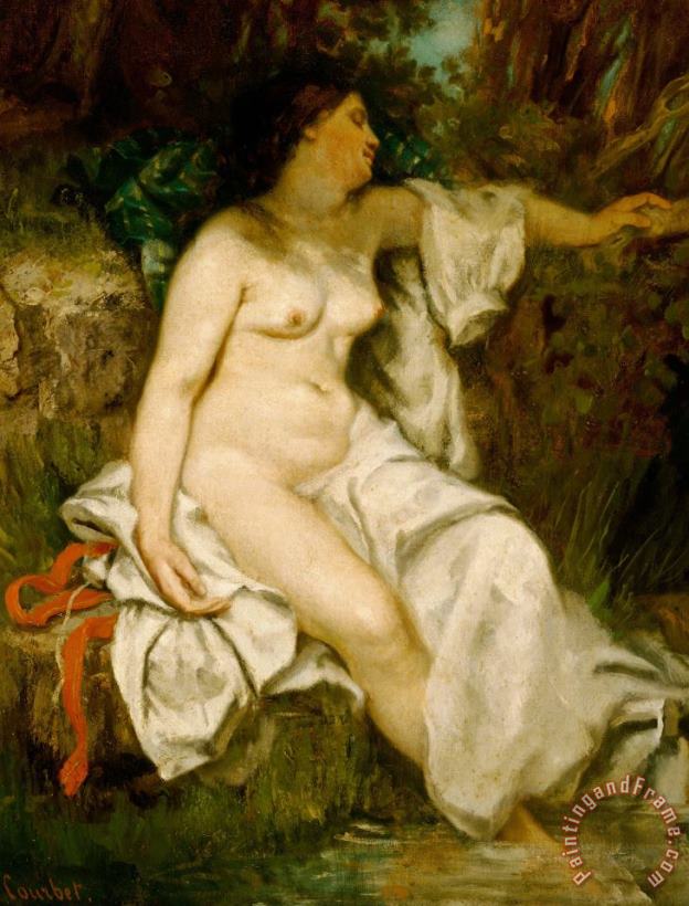 Bather Sleeping By A Brook painting - Gustave Courbet Bather Sleeping By A Brook Art Print