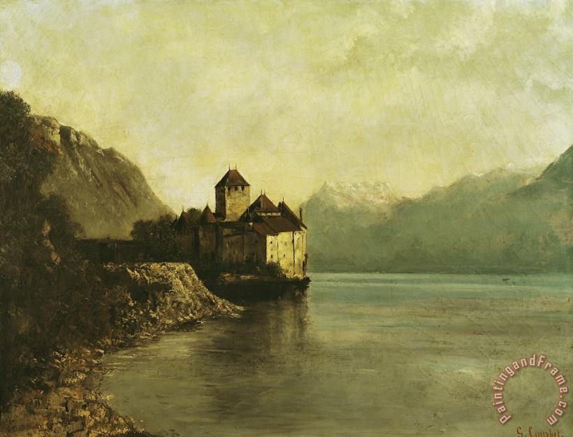 Chateau de Chillon painting - Gustave Courbet Chateau de Chillon Art Print