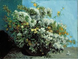 Gustave Courbet Flowering Branches and Flowers