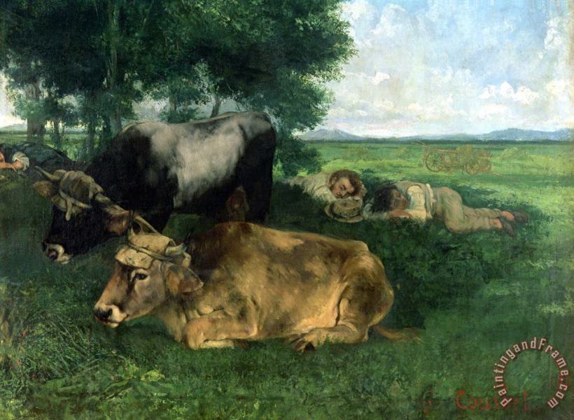 Gustave Courbet La Siesta Pendant la saison des foins Art Painting