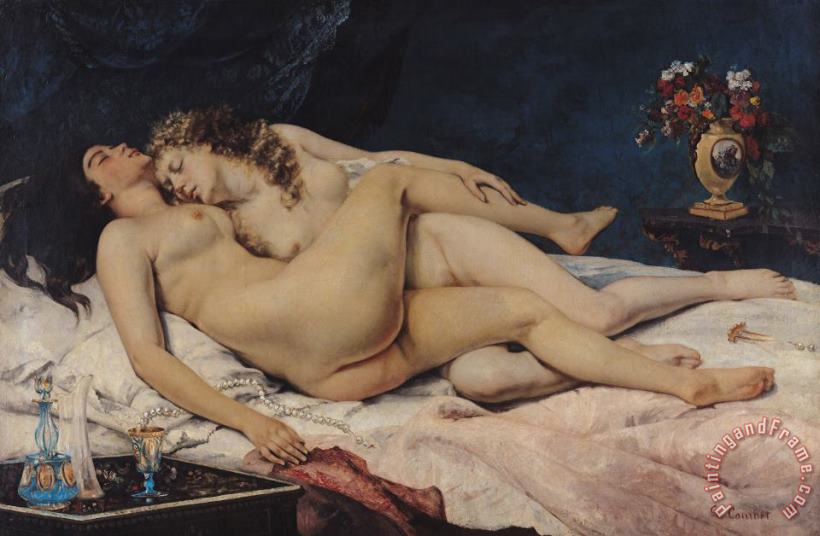 Le Sommeil painting - Gustave Courbet Le Sommeil Art Print