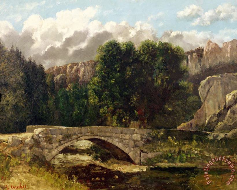 Gustave Courbet The Pont De Fleurie, Switzerland Art Painting