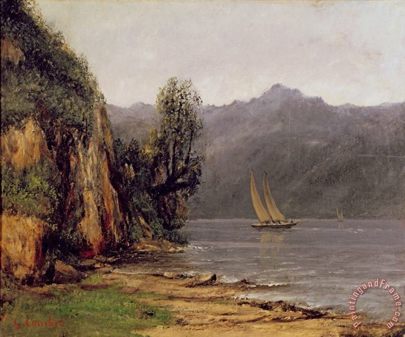 Vue du Lac Leman painting - Gustave Courbet Vue du Lac Leman Art Print