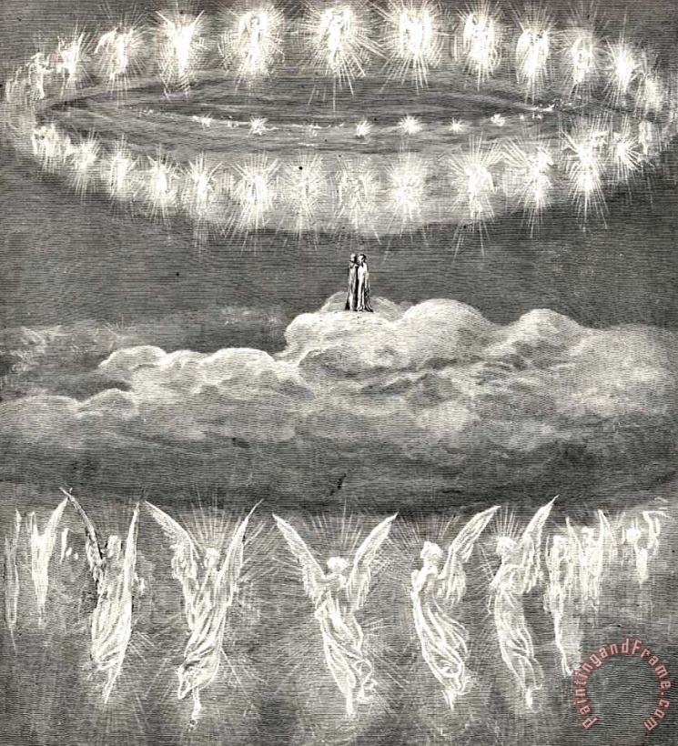 Gustave Dore Angels Dante's Paradise Illustration Art Print