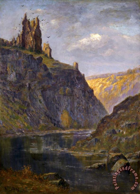 Castle on The Rhone painting - Gustave Dore Castle on The Rhone Art Print