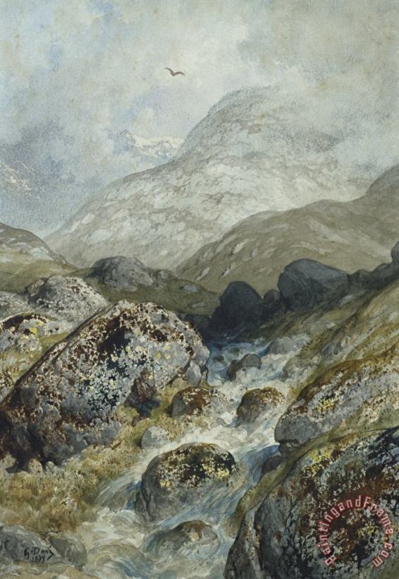 Gustave Dore Fishing In The Mountains Art Painting