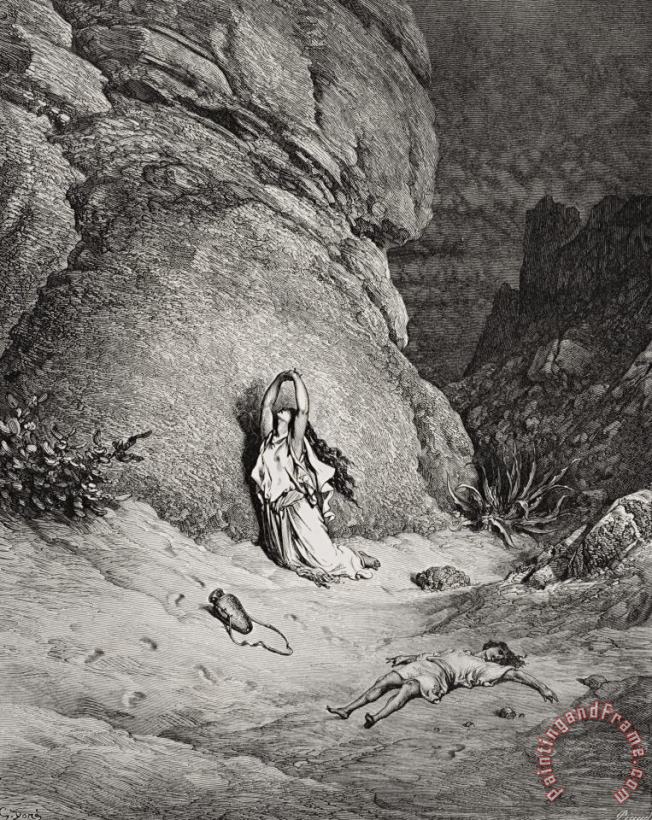 Gustave Dore Hagar And Ishmael In The Desert Art Print