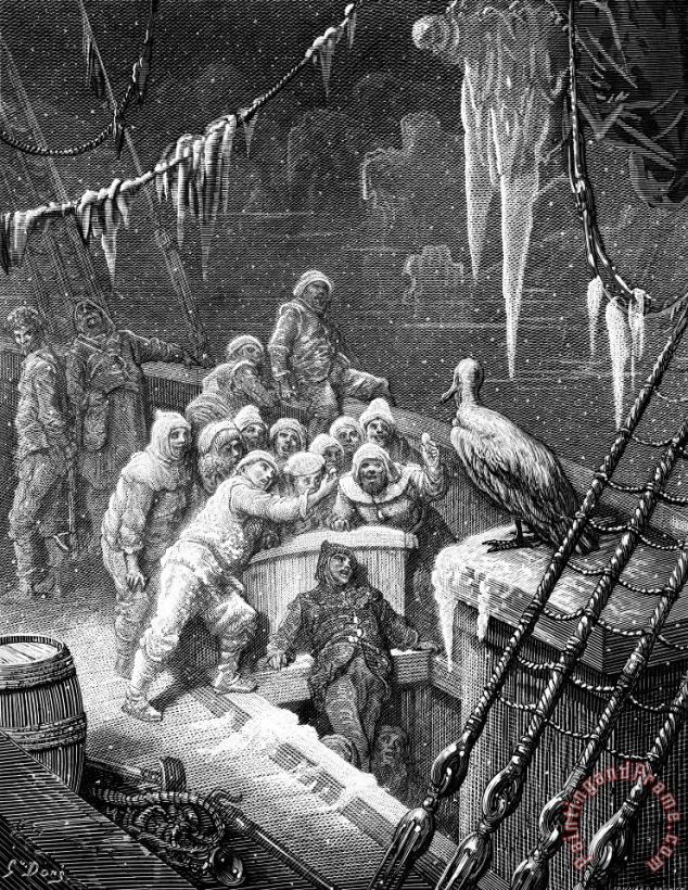The Albatross Being Fed By The Sailors On The The Ship Marooned In The Frozen Seas Of Antartica painting - Gustave Dore The Albatross Being Fed By The Sailors On The The Ship Marooned In The Frozen Seas Of Antartica Art Print