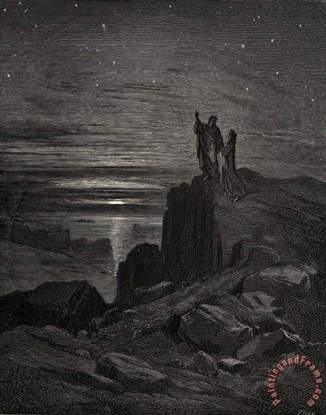 The Inferno, Canto 34, Lines 133 Thus Issuing We Again Beheld The Stars. painting - Gustave Dore The Inferno, Canto 34, Lines 133 Thus Issuing We Again Beheld The Stars. Art Print