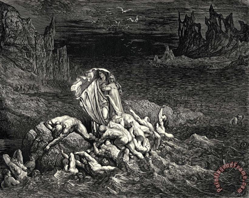 Gustave Dore The Inferno, Canto 7, Lines 118119 “now Seest Thou, Son! The Souls of Those, Whom Anger Overcame.” Art Print