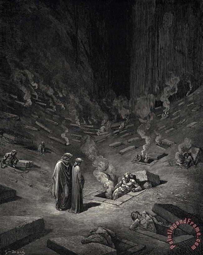 Gustave Dore The Inferno, Canto 9, Lines 124126 “he Answer Thus Return’d The Archheretics Are Here, Accompanied by Every Sect Their Followers;” Art Painting
