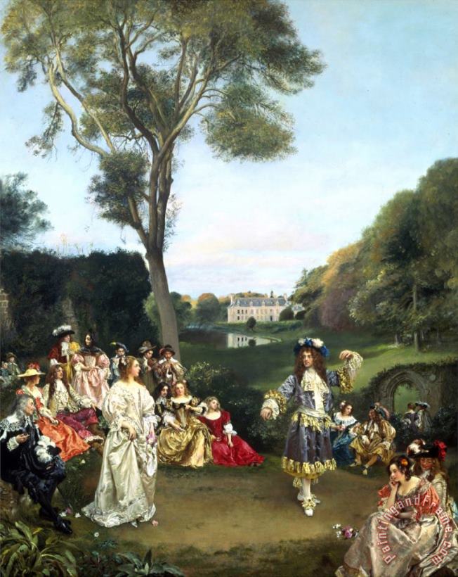 The Dance at Chateau De Kerdnel De Champagny painting - Gustave Jean Jacquet The Dance at Chateau De Kerdnel De Champagny Art Print