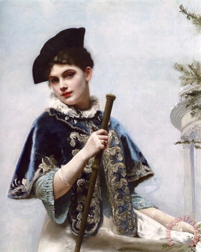 A Portrait of a Noble Lady painting - Gustave Jean Jacquet A Portrait of a Noble Lady Art Print