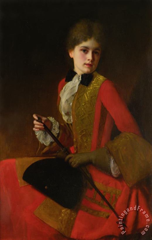 Girl in a Red Riding Habit painting - Gustave Jean Jacquet Girl in a Red Riding Habit Art Print