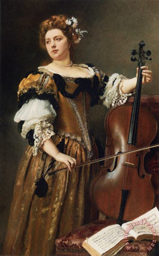 The Cello Player painting - Gustave Jean Jacquet The Cello Player Art Print