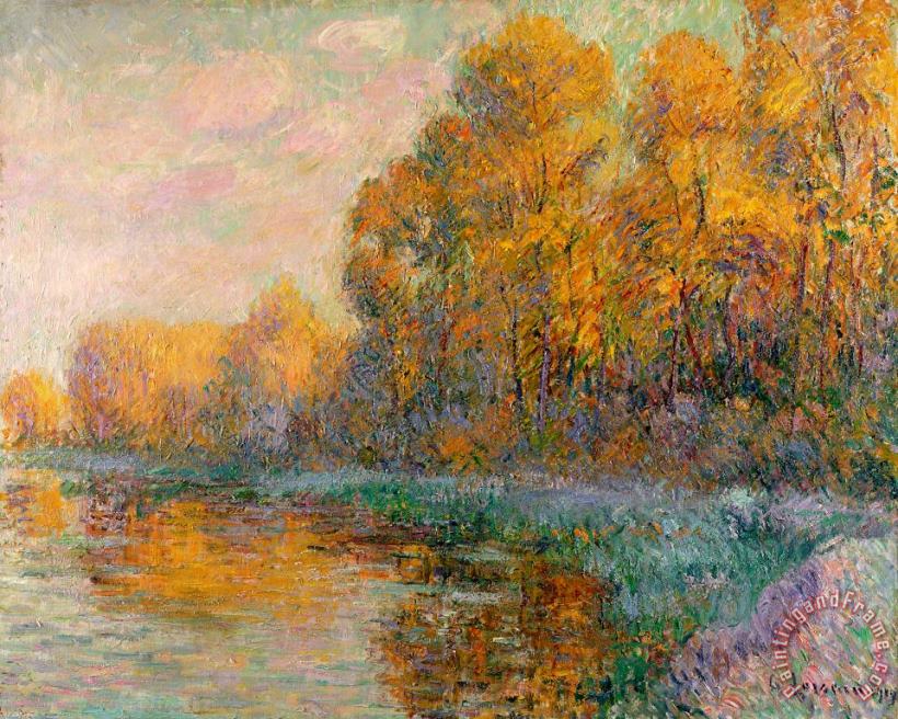 Gustave Loiseau A River in Autumn Art Painting