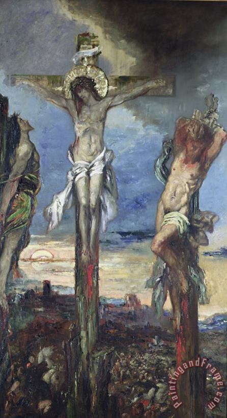 Christ between the Two Thieves painting - Gustave Moreau Christ between the Two Thieves Art Print