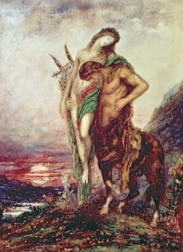 Gustave Moreau Dead Poet Borne By Centaur Art Print