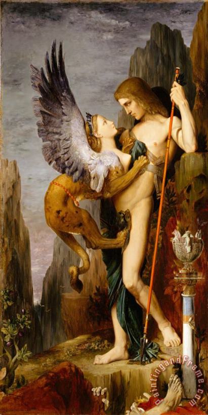 Gustave Moreau Oedipus And The Sphinx Art Print
