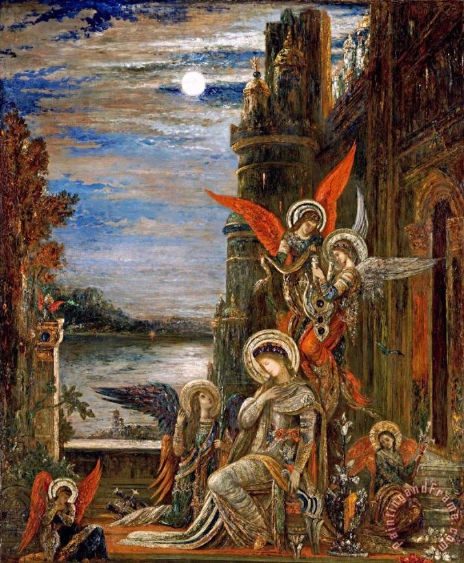 Gustave Moreau Saint Cecilia. (the Angels Announcing Her Coming Martyrdom) Art Print