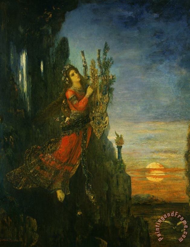 Gustave Moreau Sappho Se Jettant De Sumet De La Roche De Leucade Art Print