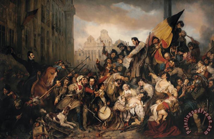 Gustave Wappers Episode of The September Days 1830, on The Grand Place of Brussels Art Print